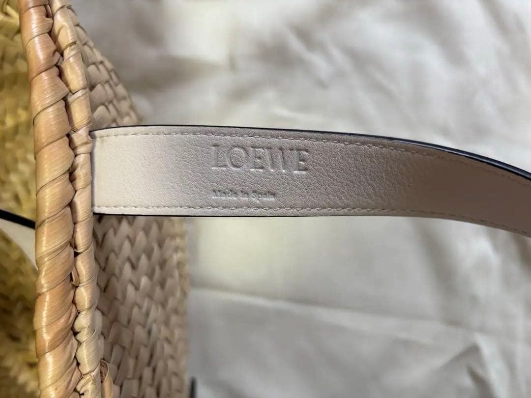 【美品】LOEWE かごバッグ ホワイト ベージュ スモール