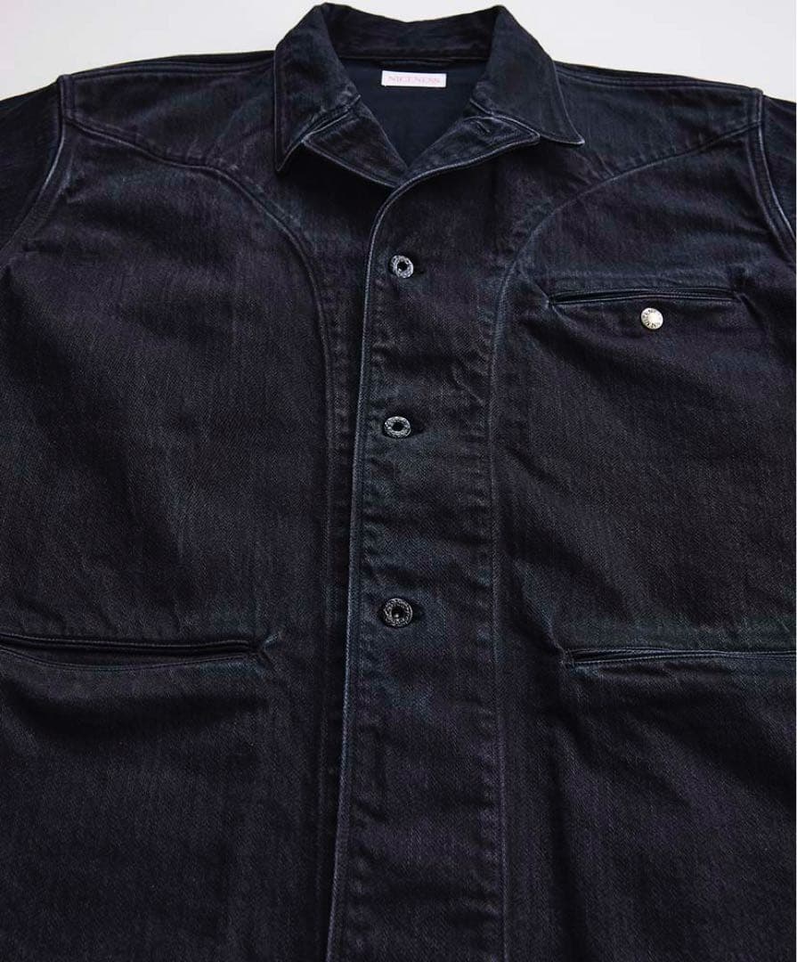 ナイスネス　B.rollo ブラックサテンワークジャケット