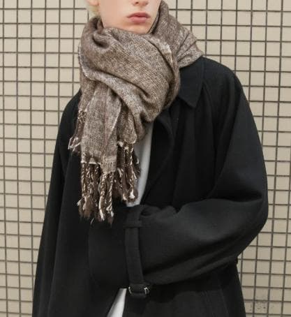 CTHY ヤクウールフリンジストール　ダークブラウン