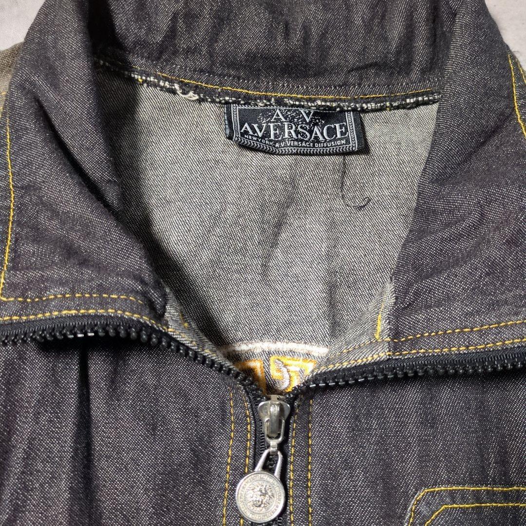 【90s_vintage】A.VERSACE シャンブレー刺繍Jacket