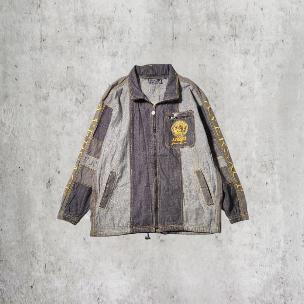 【90s_vintage】A.VERSACE シャンブレー刺繍Jacket
