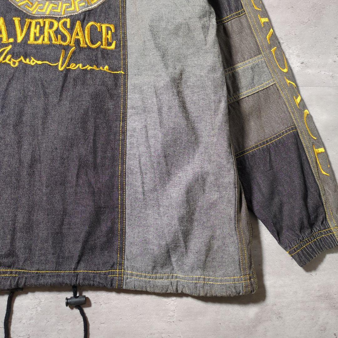 【90s_vintage】A.VERSACE シャンブレー刺繍Jacket