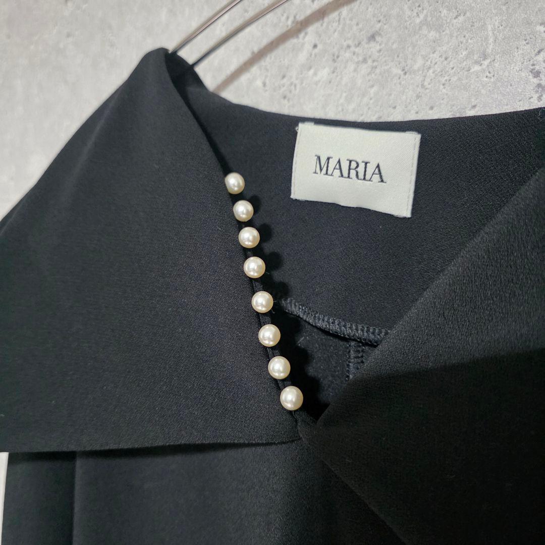 美品 MARIA セーラーパールドレス ワンピース　パール　ブラック