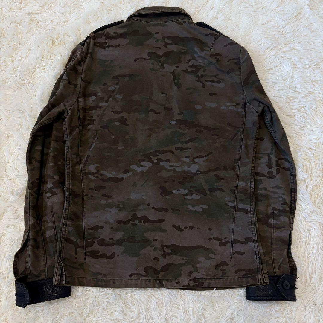 イサムカタヤマ バックラッシュ M-65 ミリタリージャケット レザー切替 L