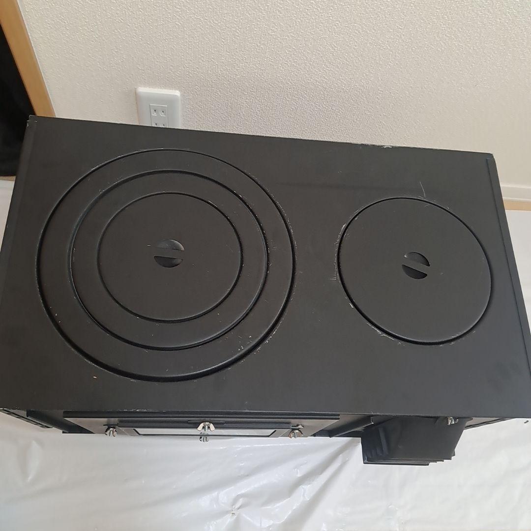 新保製作所　角型３面窓付薪ストーブ【専用ケース付】