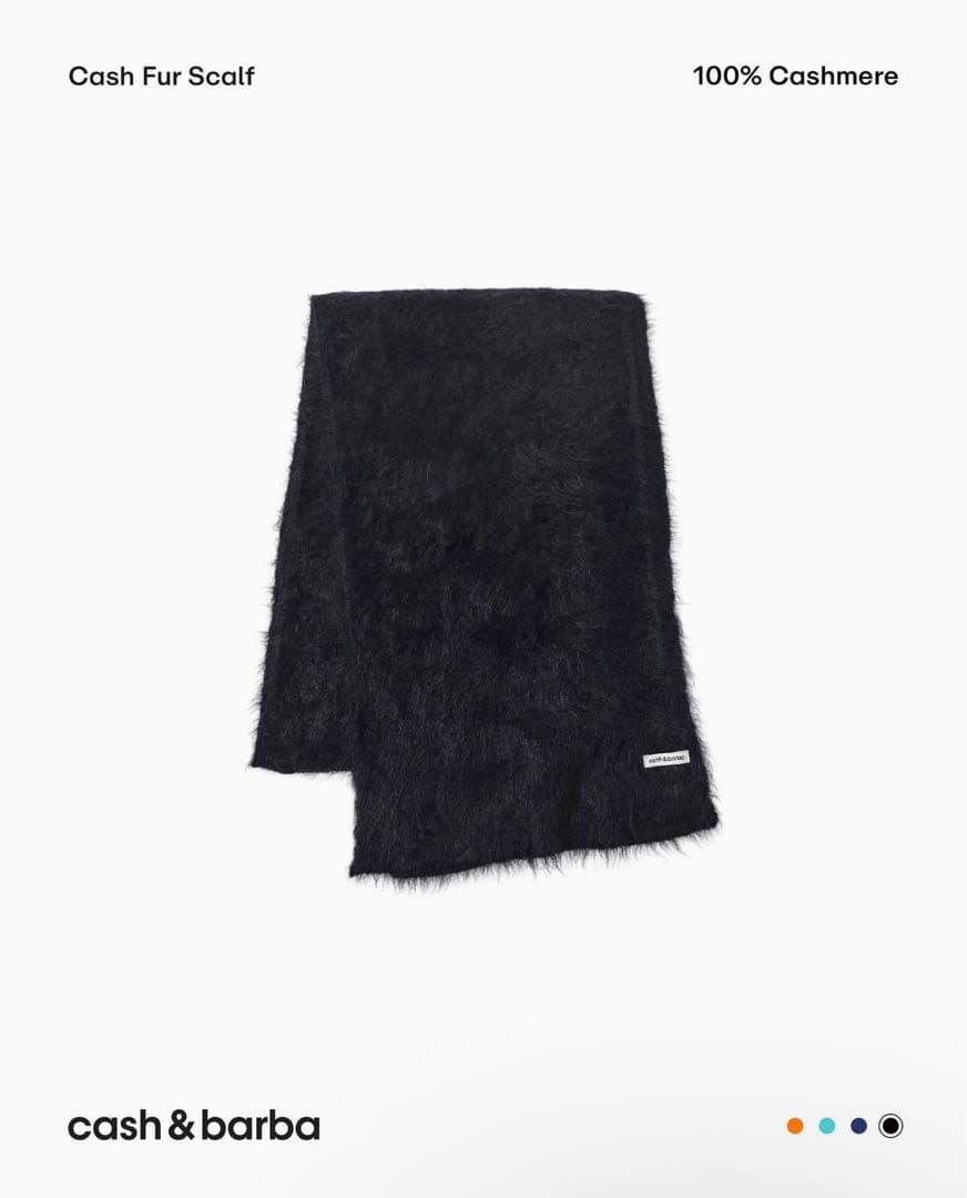 cash&barba カシミヤ マフラー ブラック