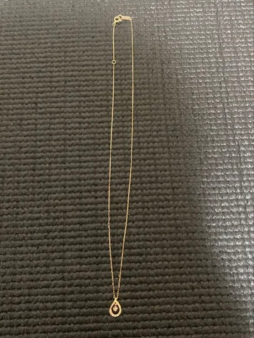 ４℃ ピンクゴールド ドロップ型ネックレス ケース付き