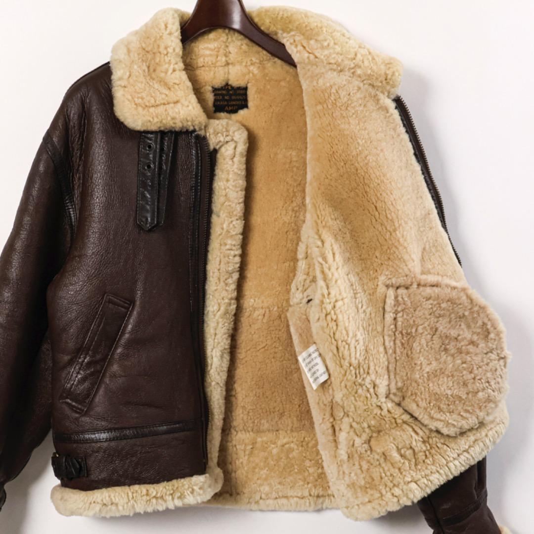 H4491◾️AMP TYPEB-3　レザー90年代ムートンフライトジャケット