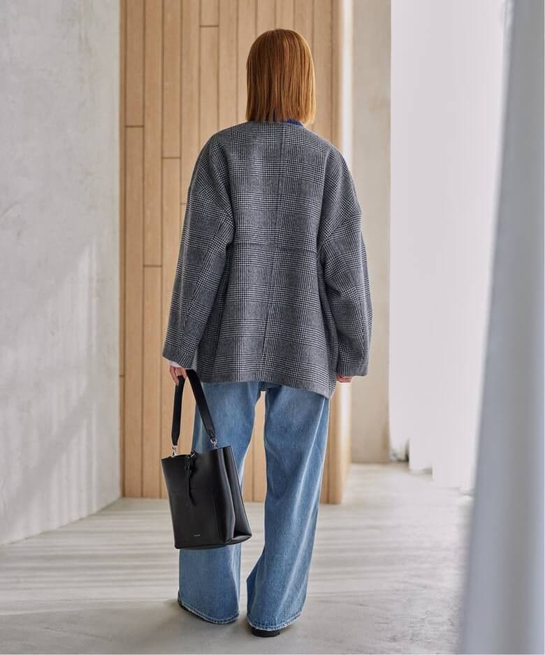 【ピース】スーパー140ビーバーノーカラーショートコート