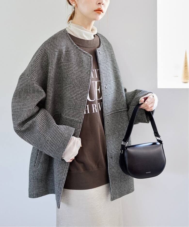 【ピース】スーパー140ビーバーノーカラーショートコート