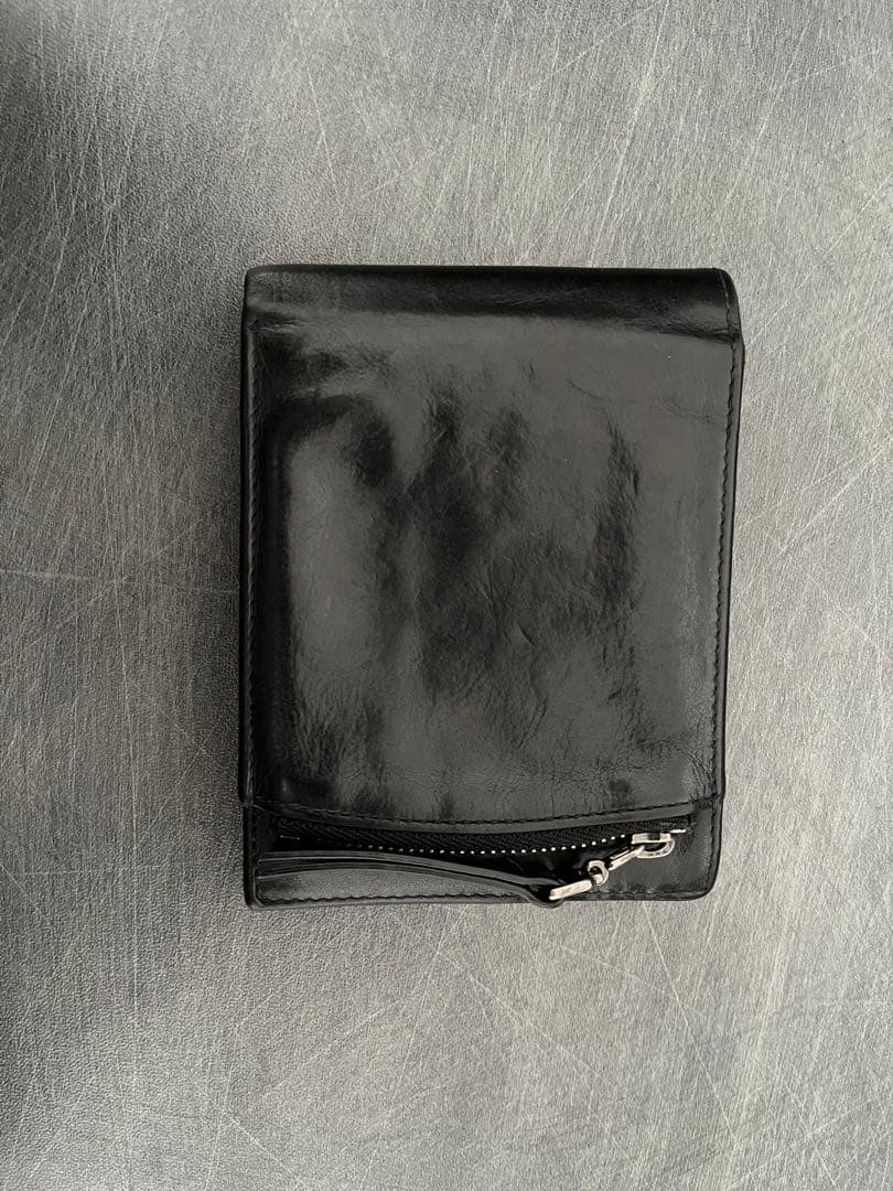 MaisonMargiela ブラックレザー二つ折り財布