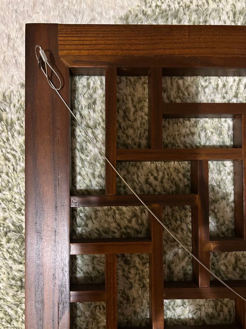 a.flat エーフラットウッドパネル　60×60 無垢材格子模様　アートパネル