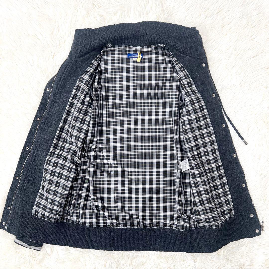 【希少】バーバリーブルーレーベル　スタジャン　フード　チェック　38