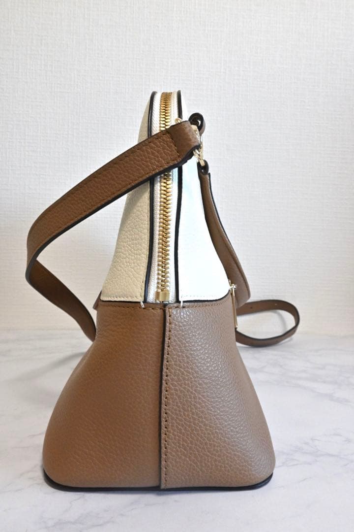 FURLA フルラ 2WAY ハンドバッグ レザー 白 ブラウン レディース