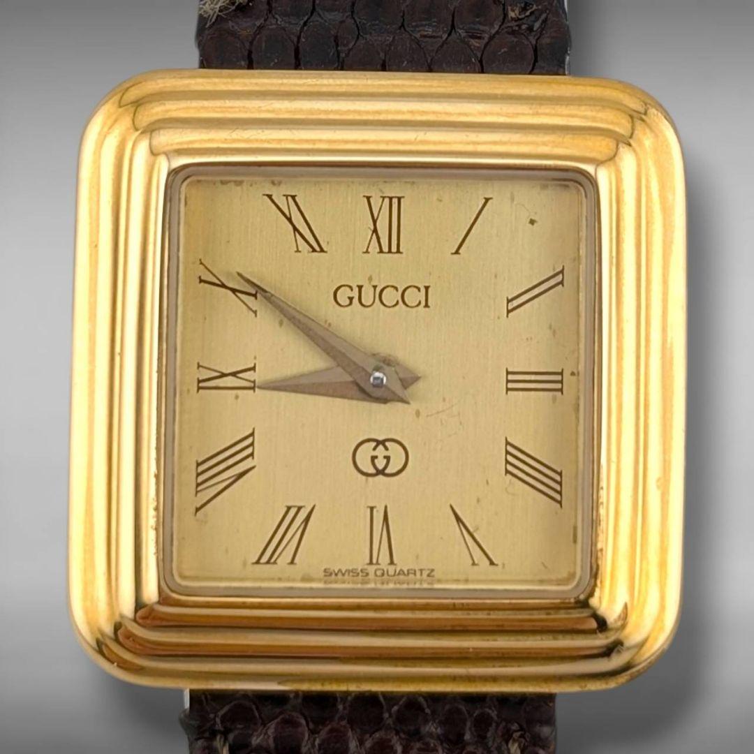 【ケース付】グッチ オールドグッチ スクエア ローマン 純正ベルト 不動