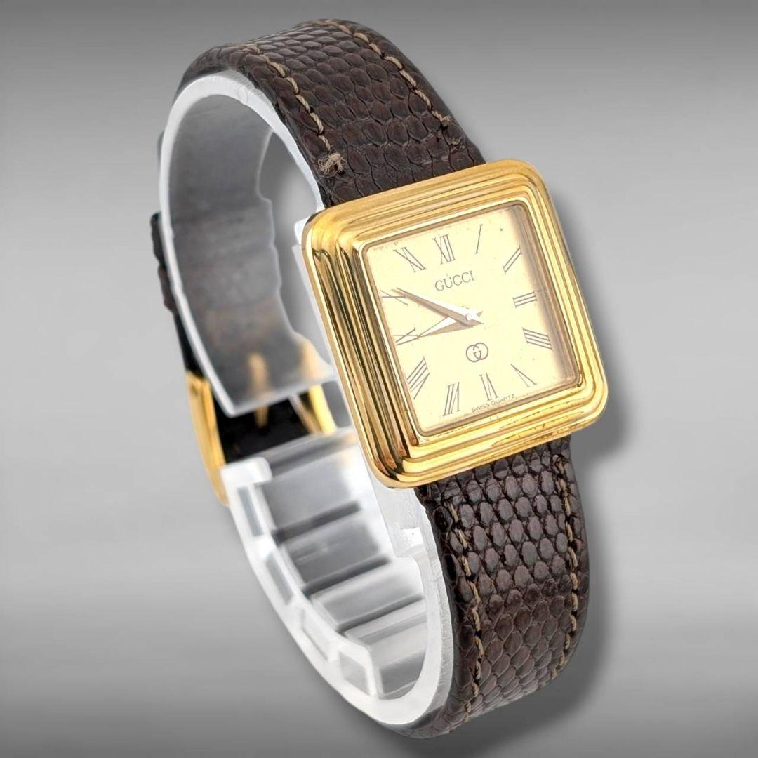 【ケース付】グッチ オールドグッチ スクエア ローマン 純正ベルト 不動