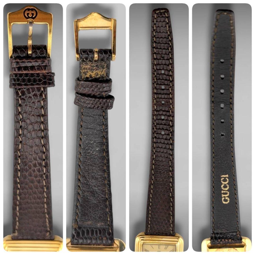 【ケース付】グッチ オールドグッチ スクエア ローマン 純正ベルト 不動
