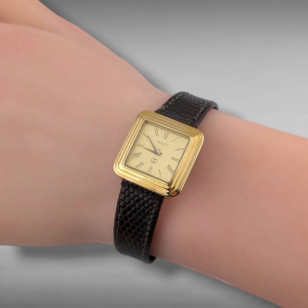 【ケース付】グッチ オールドグッチ スクエア ローマン 純正ベルト 不動