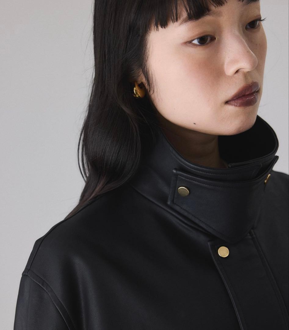 アダムエロペ　シンセティックレザーフライトジャケット　黒