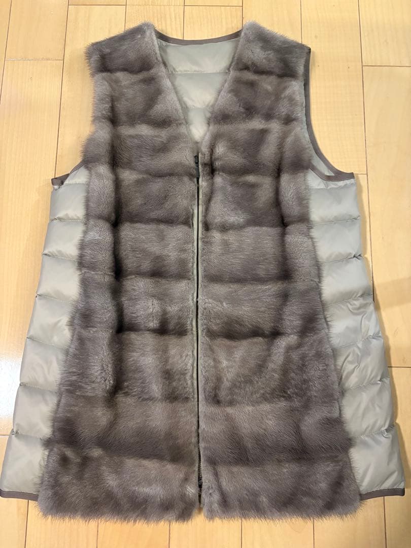 ディノス　damaダーマコレクション　ファー付きロングコート　ミンク