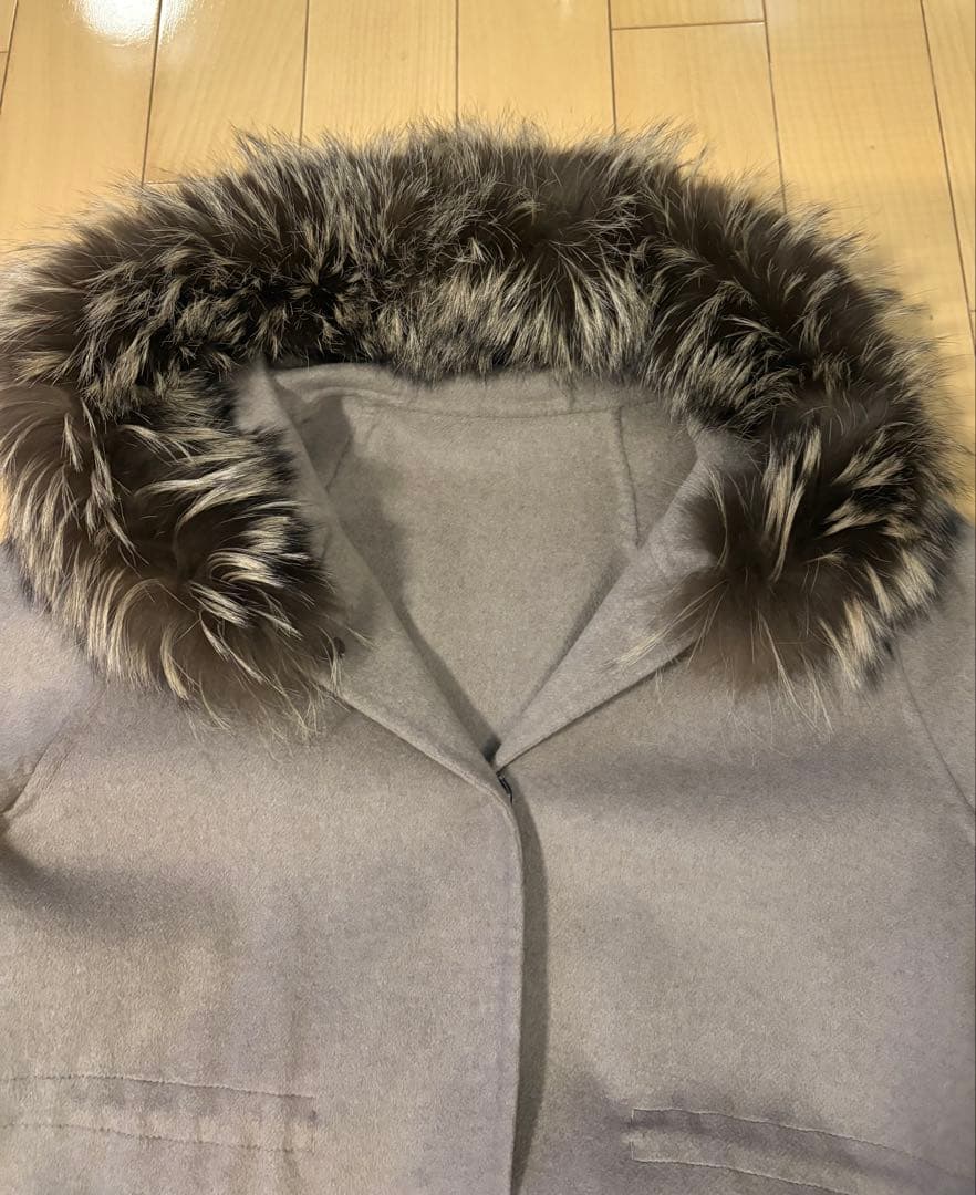 ディノス　damaダーマコレクション　ファー付きロングコート　ミンク