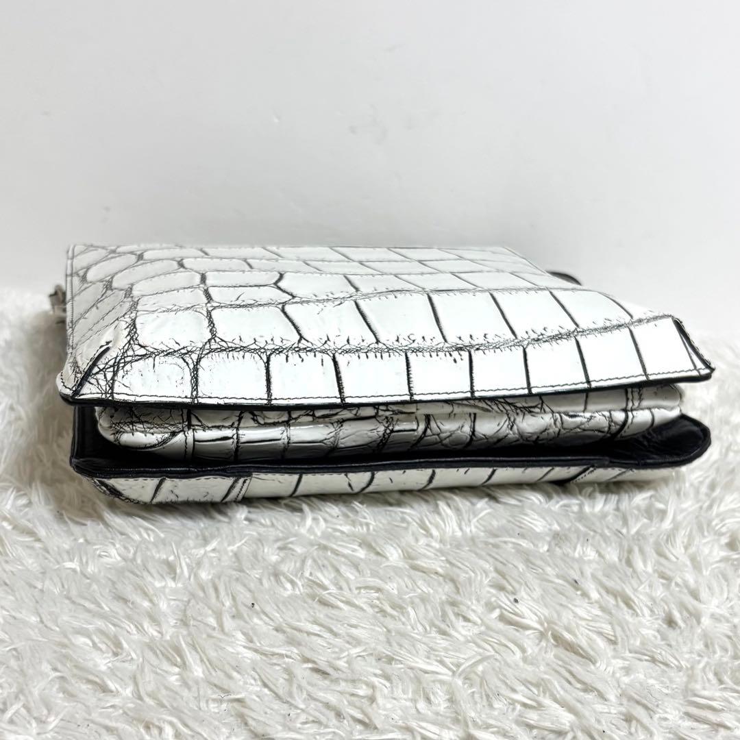 【美品】 JRA クロコダイル ショルダーバッグ 2way スクエア