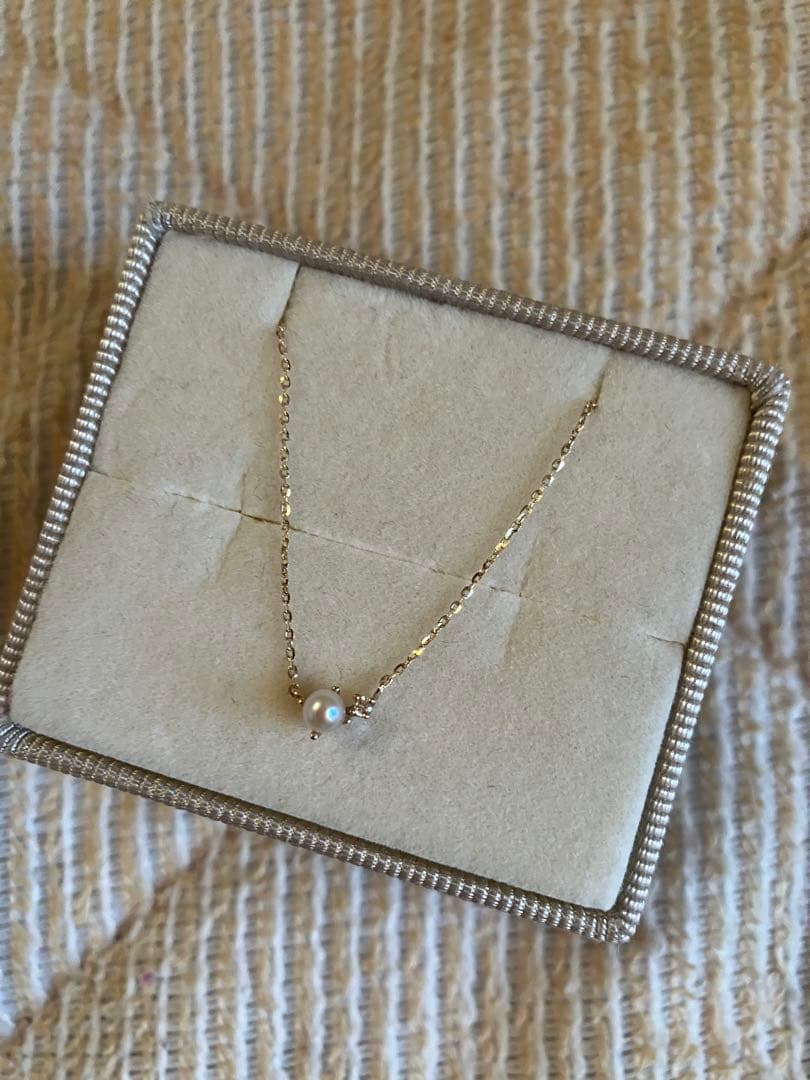 最終価格⭐︎ete K10YG レイヤー パール/ダイヤモンド ネックレス
