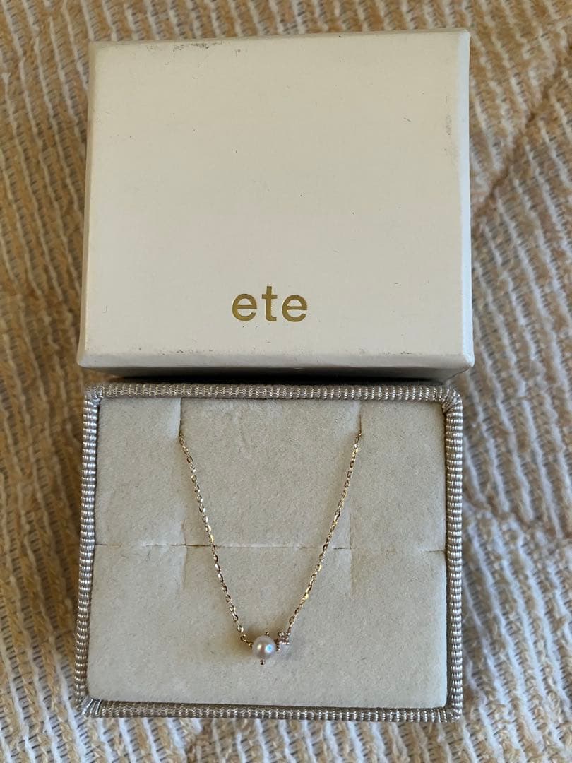 最終価格⭐︎ete K10YG レイヤー パール/ダイヤモンド ネックレス