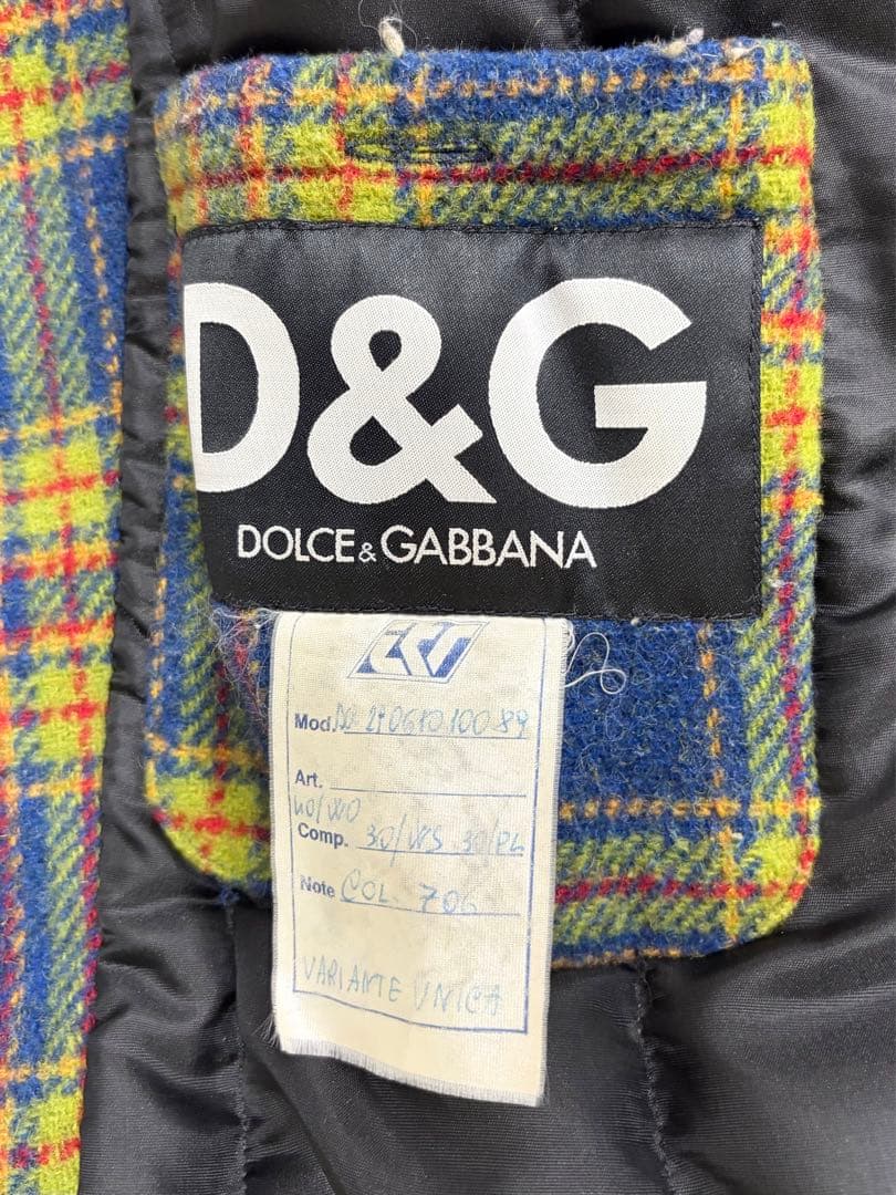 DOLCE &GABBANA ドルガバ　チェック　古着　イタリア製　アウター