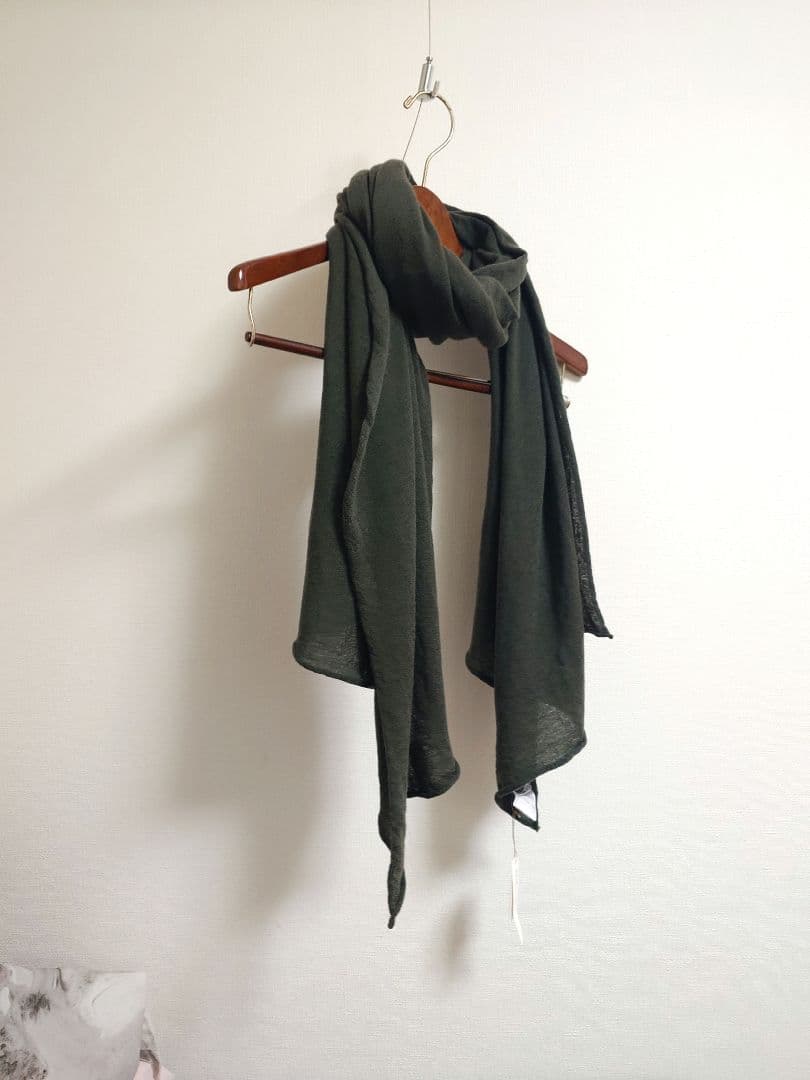 n100　エヌワンハンドレッド　カシミヤ　ストール　グリーン系
