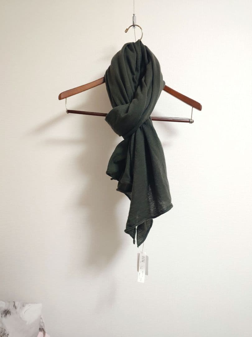 n100　エヌワンハンドレッド　カシミヤ　ストール　グリーン系