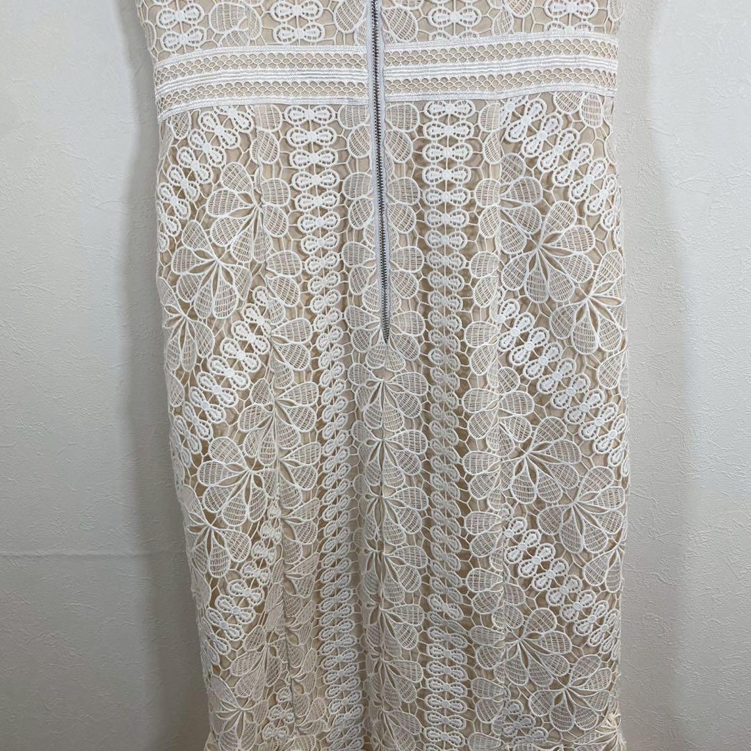 美品【エルケイ】総レースマーメイドワンピースドレス ノースリーブ パーティー