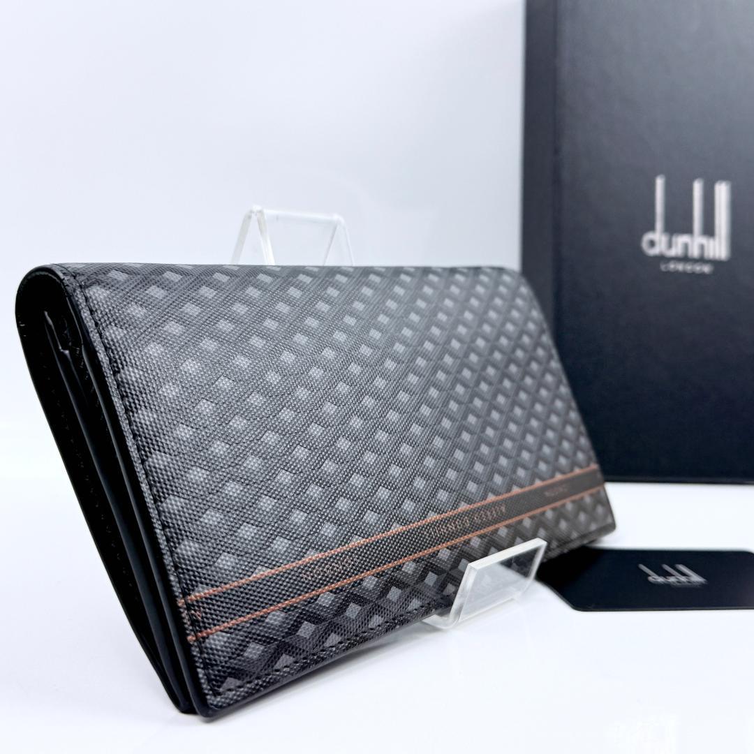 極美品 dunhill エンジンターン　二つ折り財布