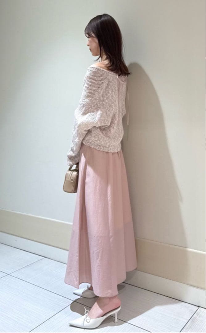 スナイデル スラブニットセットシアーワンピース ピンク 1