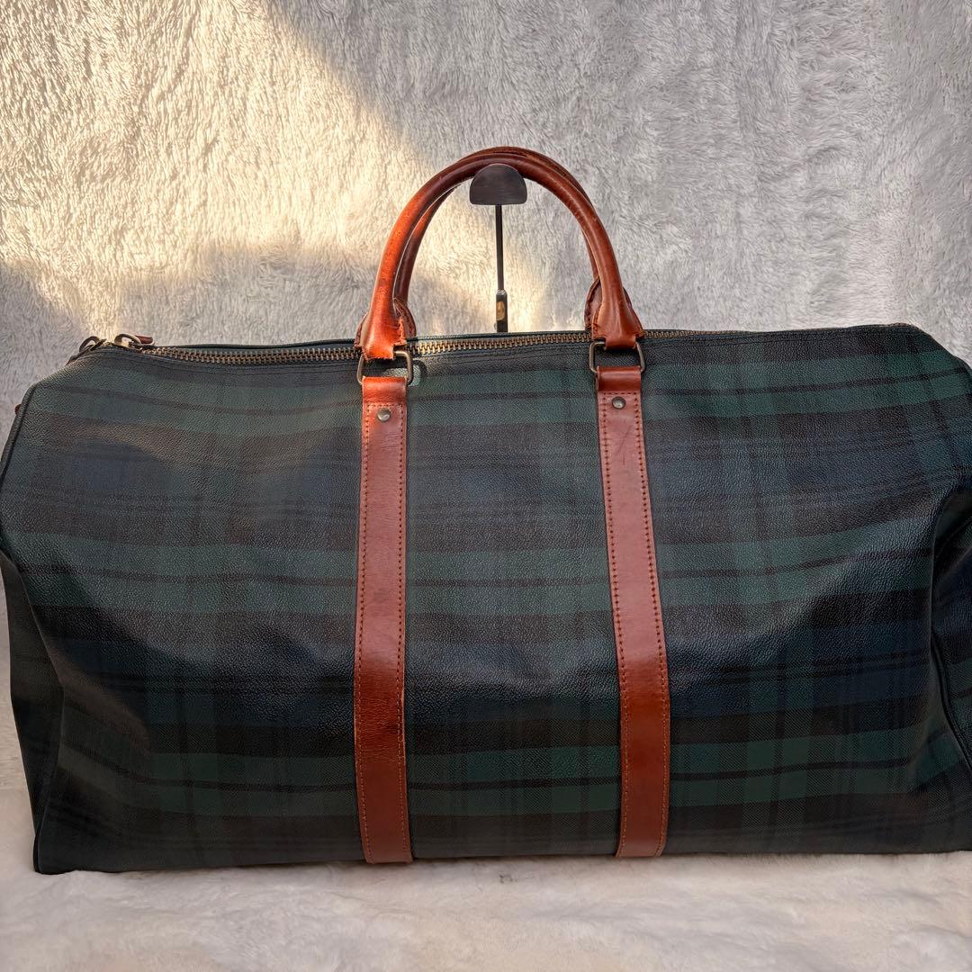 良品✨POLO RALPH LAUREN ボストンバッグ 大容量 チェック 緑