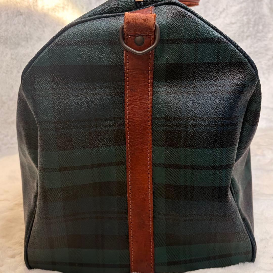 良品✨POLO RALPH LAUREN ボストンバッグ 大容量 チェック 緑