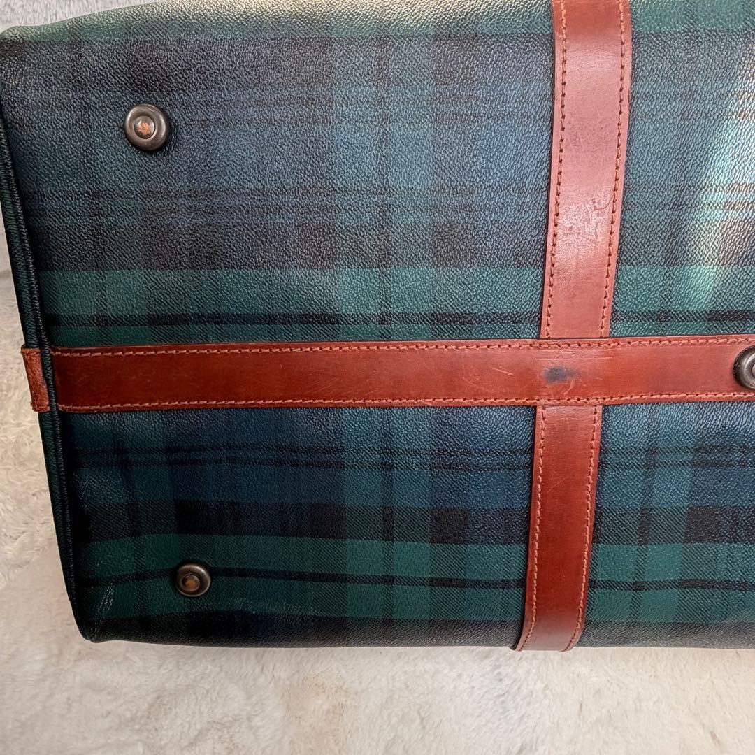 良品✨POLO RALPH LAUREN ボストンバッグ 大容量 チェック 緑
