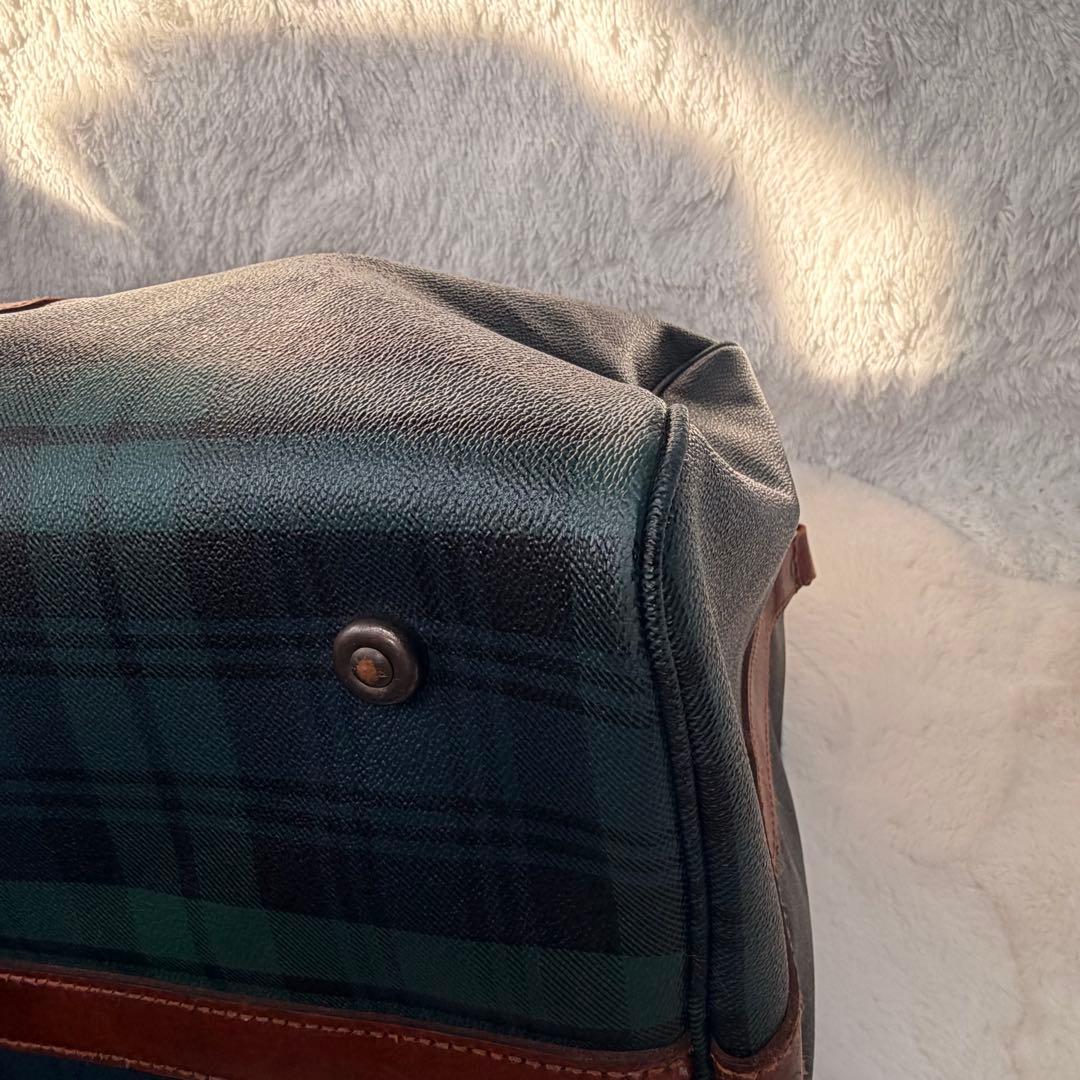良品✨POLO RALPH LAUREN ボストンバッグ 大容量 チェック 緑