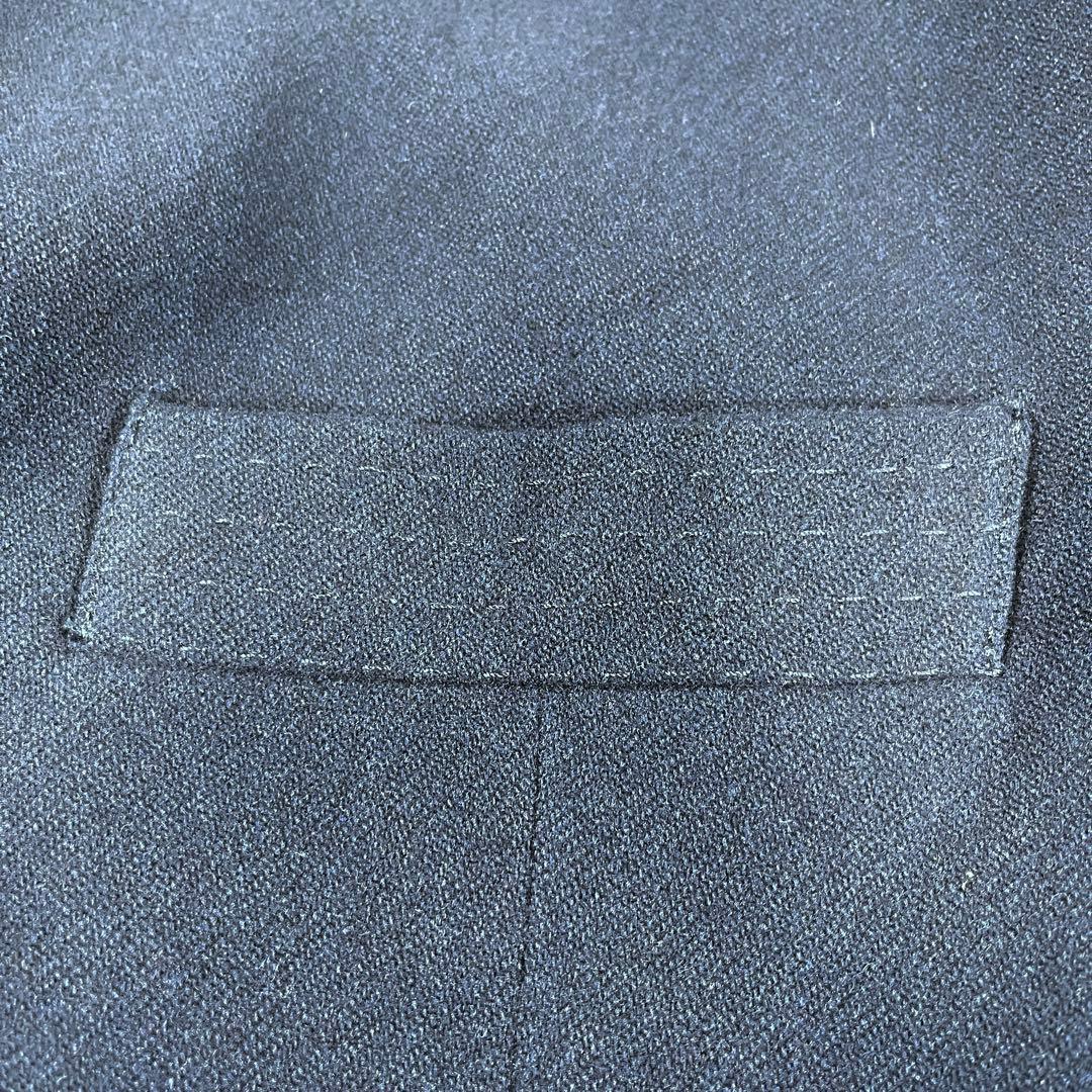 ✨美品 デンハム 希少 刺子 マオカラーコート ネイビー 刻印ボタン 裏プリント