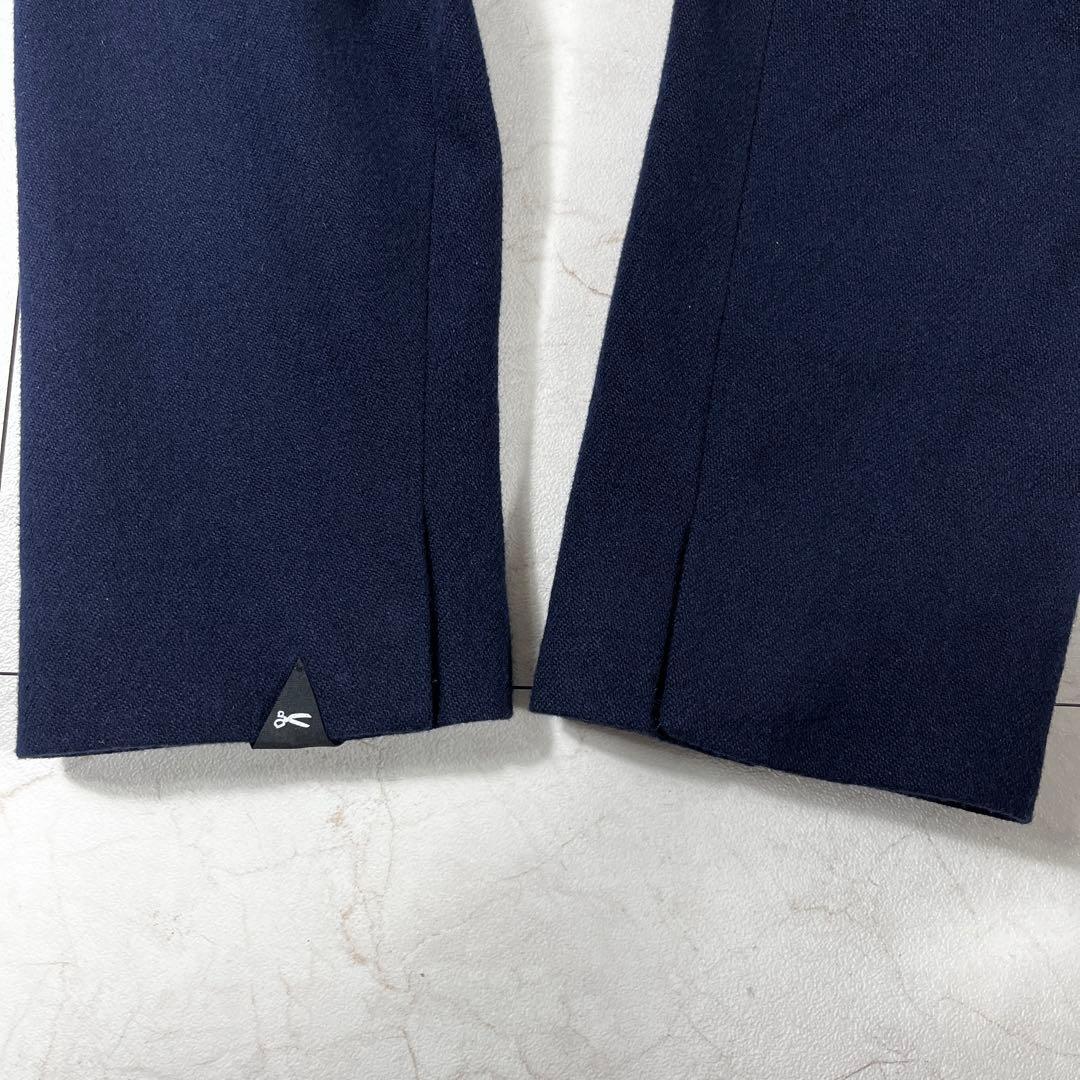 ✨美品 デンハム 希少 刺子 マオカラーコート ネイビー 刻印ボタン 裏プリント