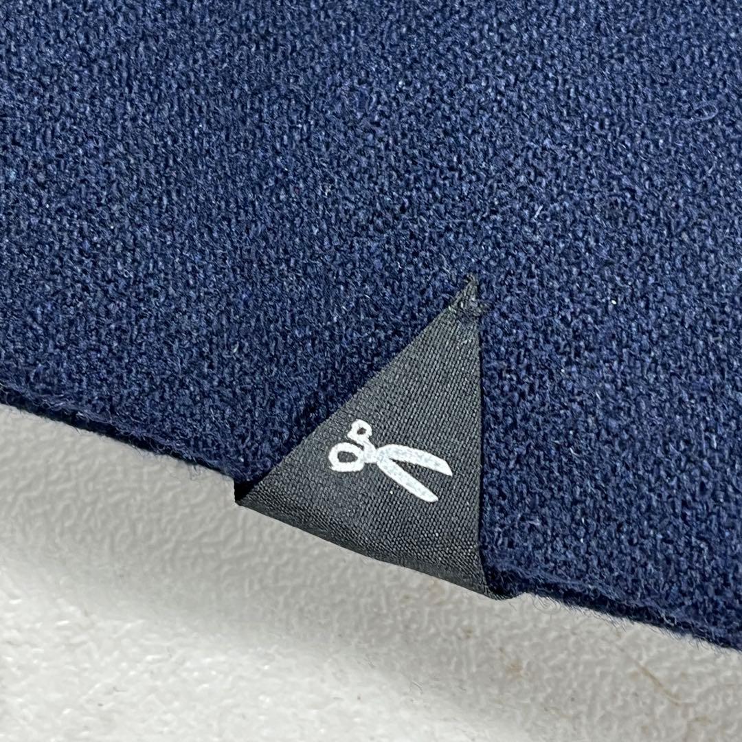 ✨美品 デンハム 希少 刺子 マオカラーコート ネイビー 刻印ボタン 裏プリント