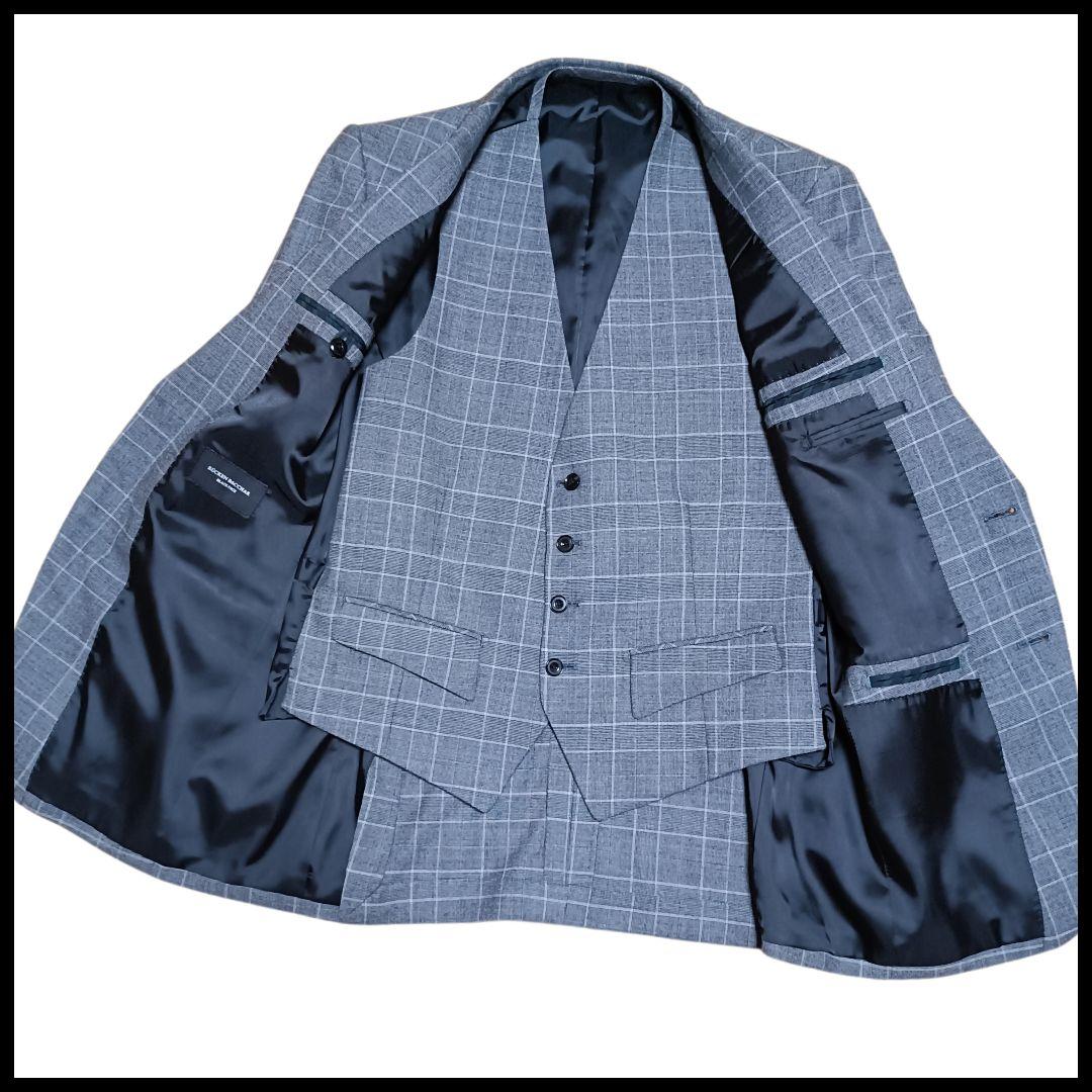 ✨極美品✨リッケンバッカー　スーツ　セットアップ　3ピース　グレンチェック　Ｌ