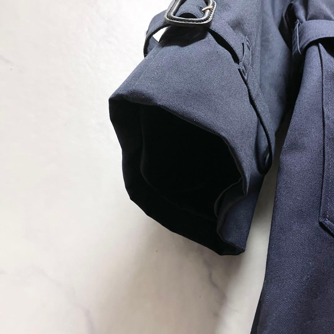 バーバリー ステンカラーコート ネイビー 10 L ベルト