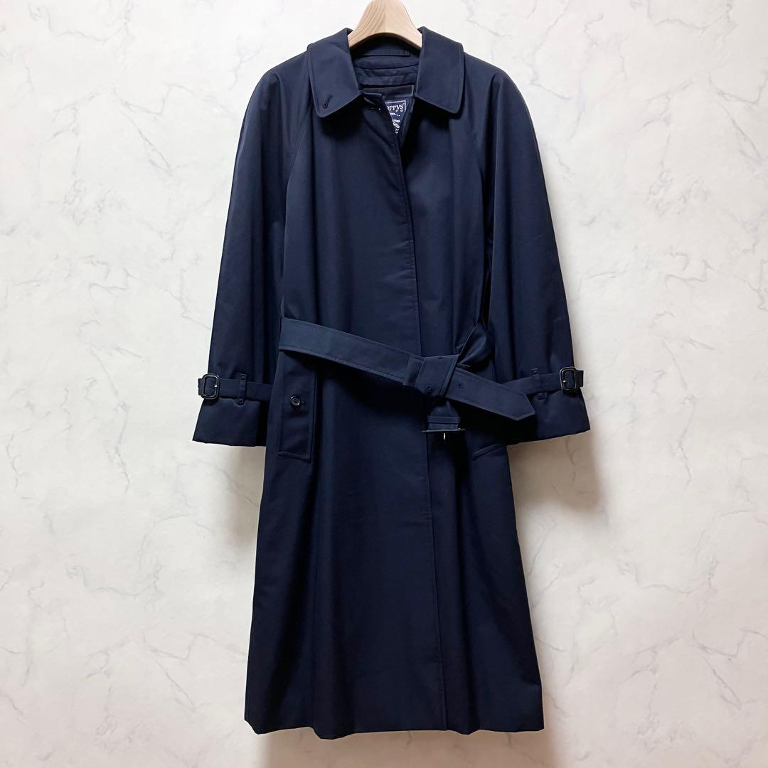 バーバリー ステンカラーコート ネイビー 10 L ベルト