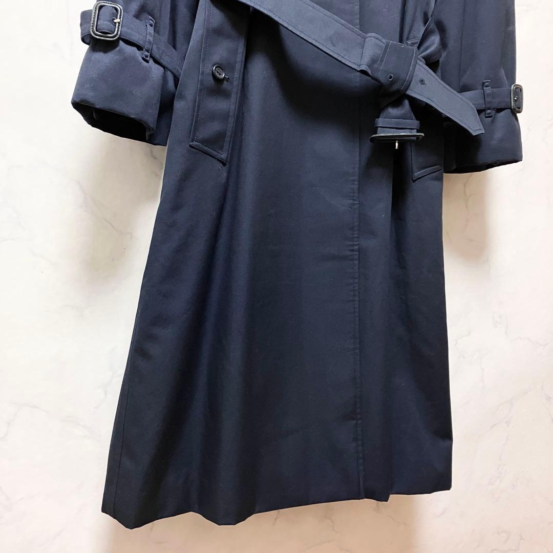 バーバリー ステンカラーコート ネイビー 10 L ベルト