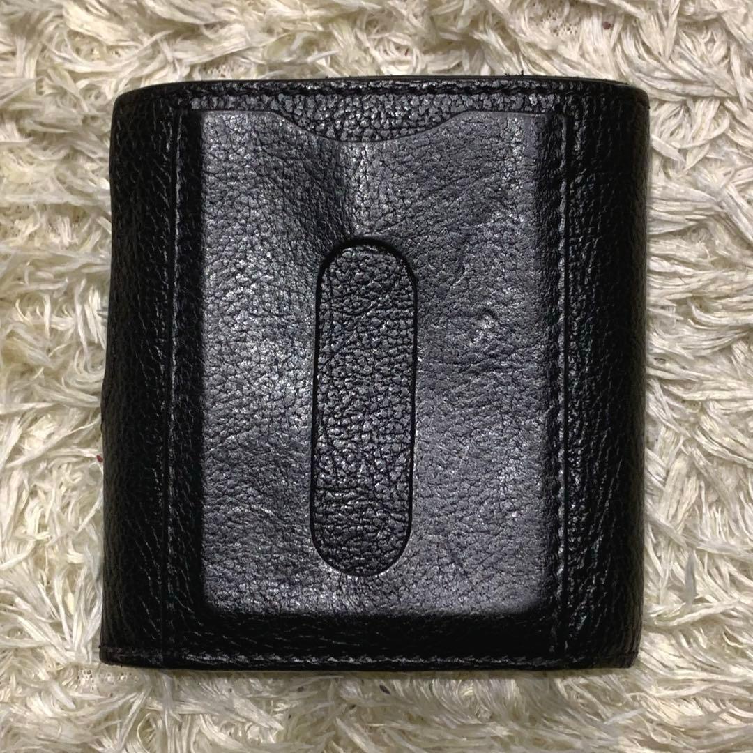 美品✨ イルビゾンテ 二つ折り財布 レザー 金ボタン 多機能 ブラック