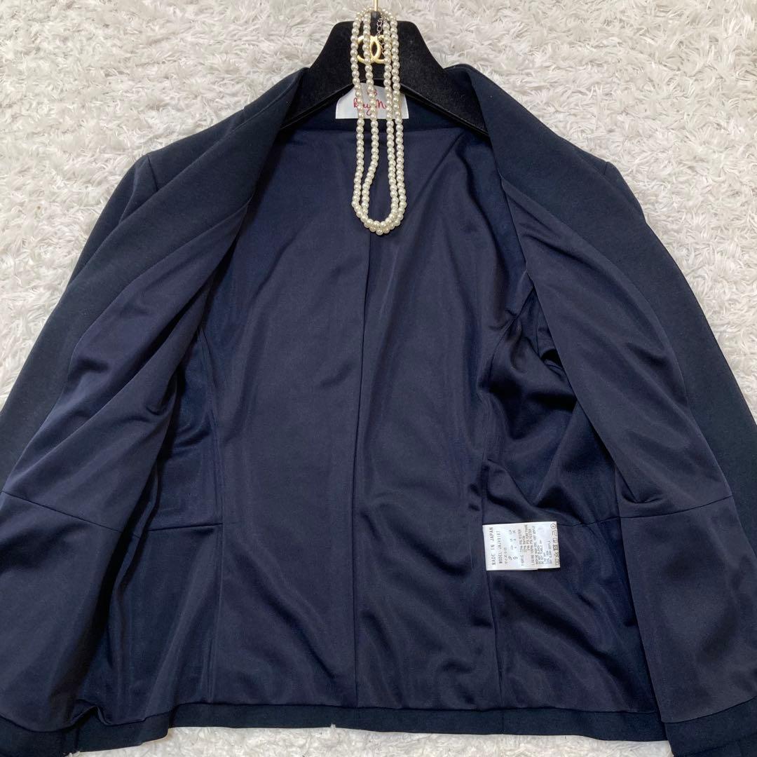 美品♡ ケイミー kayme ノーカラージャケット ネイビー サイズ9 ビジネス