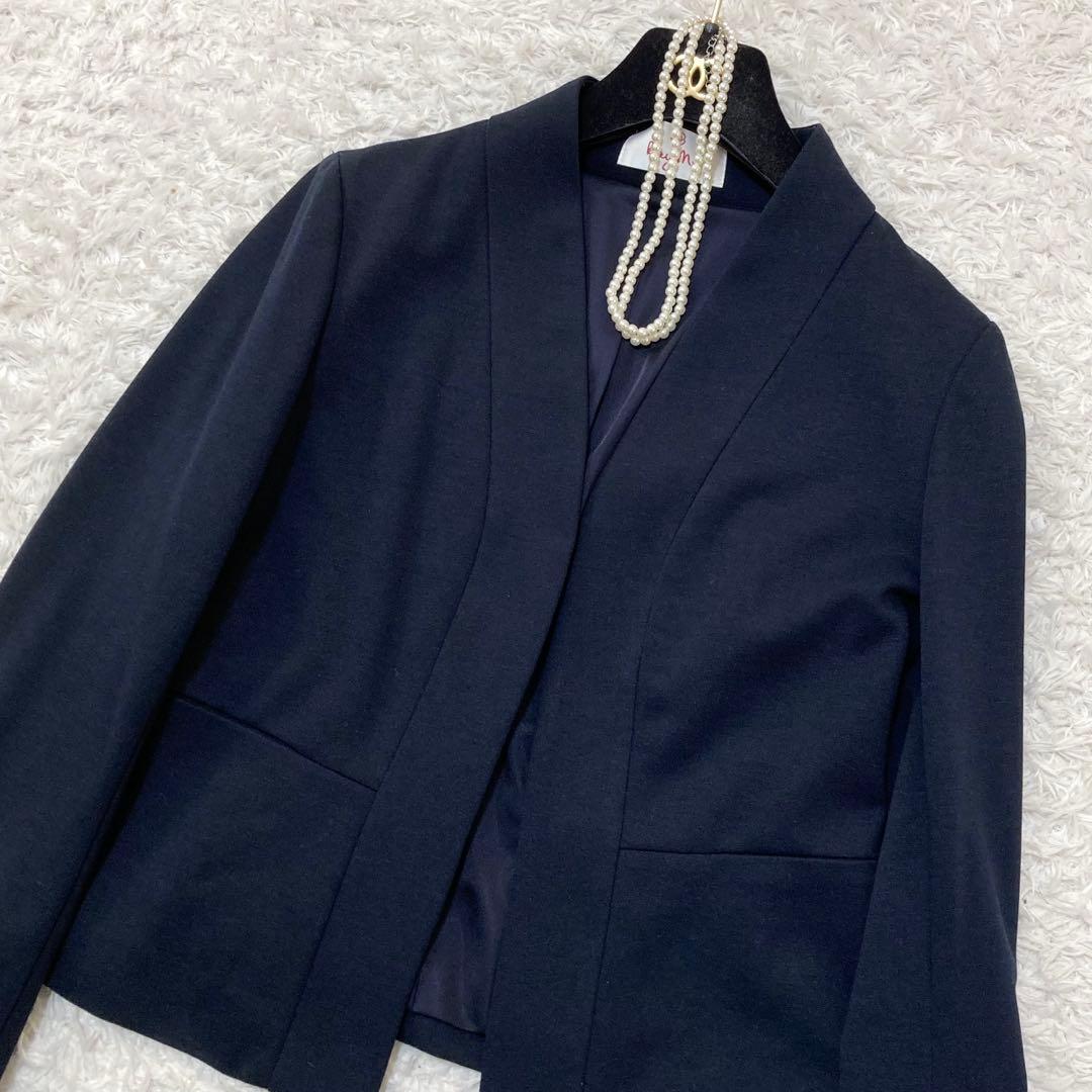 美品♡ ケイミー kayme ノーカラージャケット ネイビー サイズ9 ビジネス