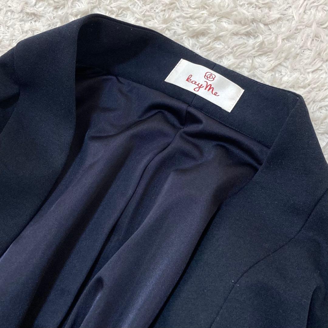 美品♡ ケイミー kayme ノーカラージャケット ネイビー サイズ9 ビジネス