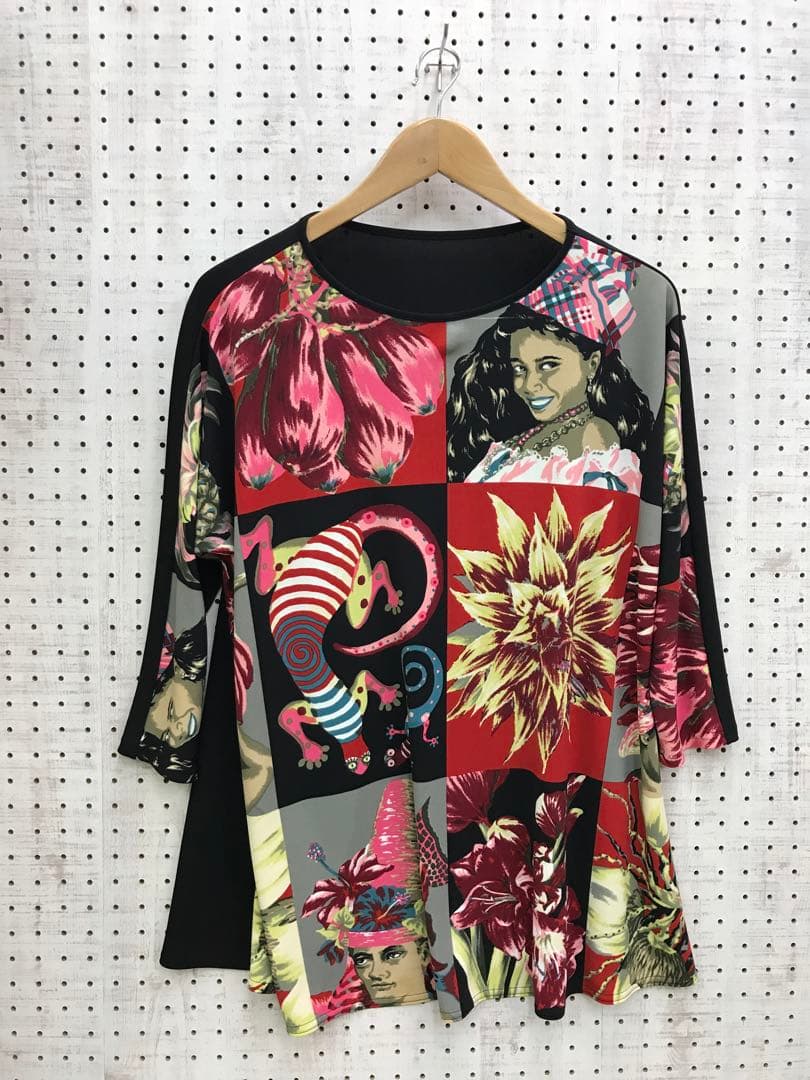 国産古着　TOKUKO 1er Vol　 エキゾチックコラージュ柄チュニック